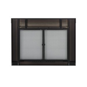 Alpine Tempered Glass Fireplace Screen Door